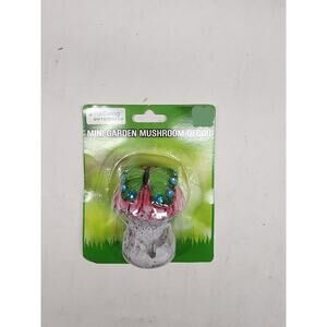 trueliving mini garden mushroom decor With Green Butterfly- NEW